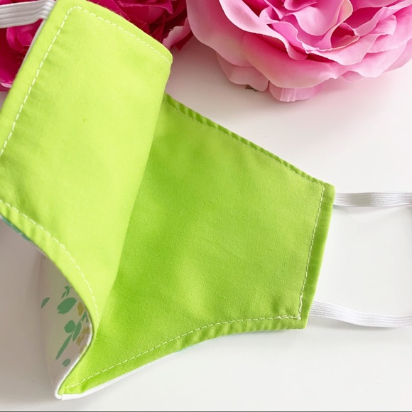 2/$20 Triple Layer Handmade Face Mask floral - Picture 3 of 3
